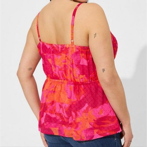 Torrid Chiffon Clip Dot Ruffl Tie Waist  Top NWT - Picture 3 of 4